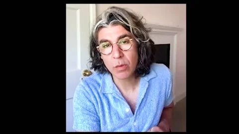 James Lance is interviewed on zoom call for his movie 'Me, Myself &amp; Di' - 2021 Video stock 157439558