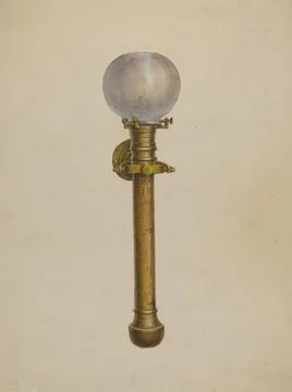 James M Lawson and Gordon Saltar, Gimble Candle Lamp, c 1936 Gimble Candle... Stock Photos