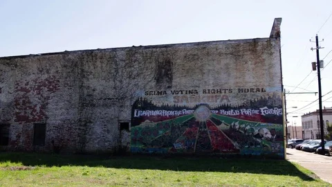 James Reeb and Voting Rights Mural | Selma, Alabama Stock Footage 76448714