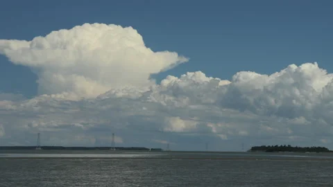 James River Clouds Pan Timelapse Stock Footage 133452354