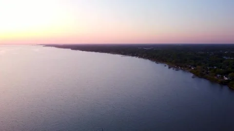 James River Coast At Sunset Stock Footage 284007351