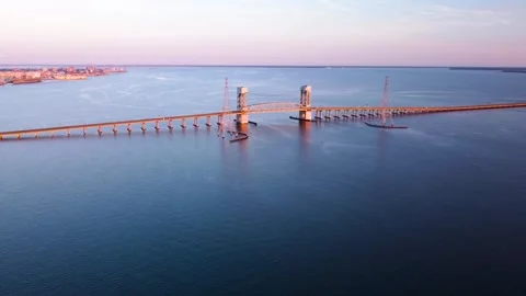 James River Drawbridge Stock Footage 284007354