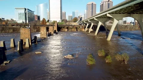 James River Fly Over Stock Footage 163308768