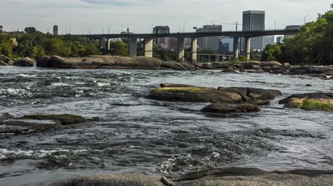 James River rapids at Richmond, VA Stock Footage 42382524