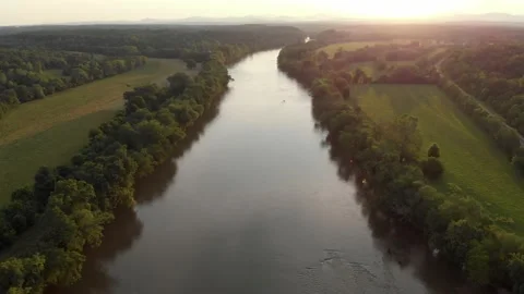 James River Sunset Stock Footage 136268331
