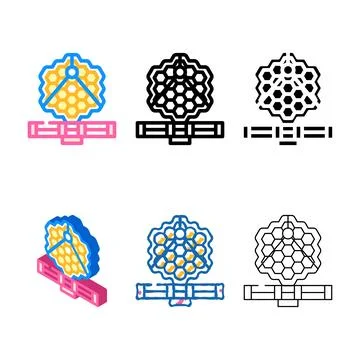 James webb space set telescope color icon vector Stock Illustration