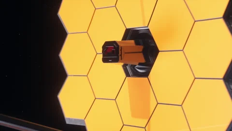 The James Webb space telescope on the background of a planet. The concept of  Stock-Footage 297167554