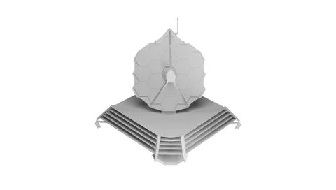 James Webb Space Telescope Isolated on White Background. Stock Illustration