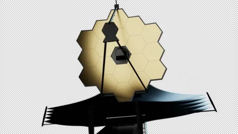 The James Webb space telescope in space. the video has an alpha channel Stock-Footage 239450787
