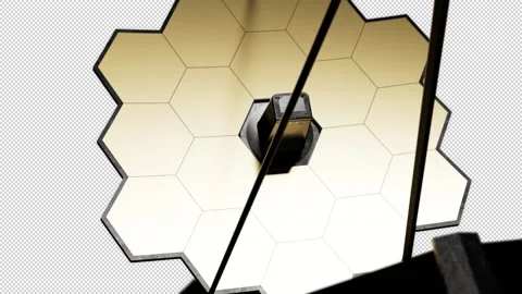 The James Webb space telescope in space. the video has an alpha channel Stock Footage 239450824
