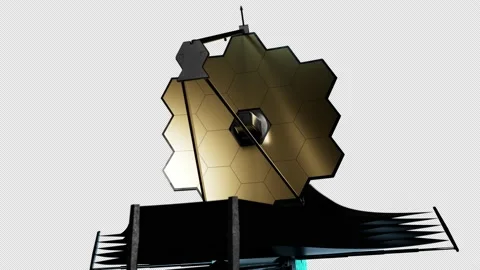 The James Webb space telescope in space. the video has an alpha channel Stock-Footage 239450887