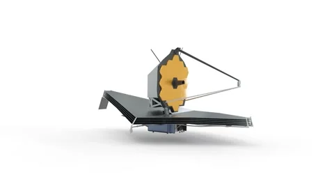 James Webb Space Telescope on white background Video stock 167624951