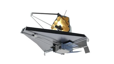 James Webb Space Telescope on white background Stock Illustration