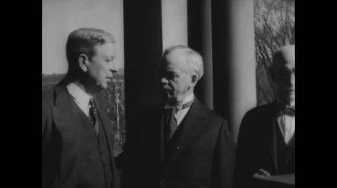 James William Good, John B. Randolph and Dwight F. Davis talking together Stock Footage 43336847