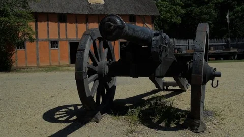 Jamestown Fort - Cannon #1 Vídeo Stock 80742901