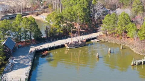Jamestown Settlement Replica Ship Stock Footage 330025130