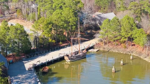 Jamestown Settlement Replica Ship Stock Footage 330025161