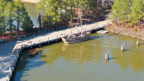 Jamestown Settlement Replica Ship Stock Footage 330025182