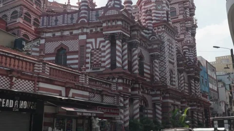 Jami Ul-Alfar Mosque or Red Masjid Mosque in Colombo Video stock 331644323