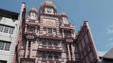 Jami Ul-Alfar Mosque or Red Masjid Mosque in Colombo Stock Footage 331644395
