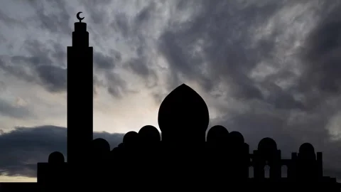 Jamia Masjid complex at Sunrise, Time Lapse with Fast Clouds, Karachi, Pakistan Stock Footage 287735149