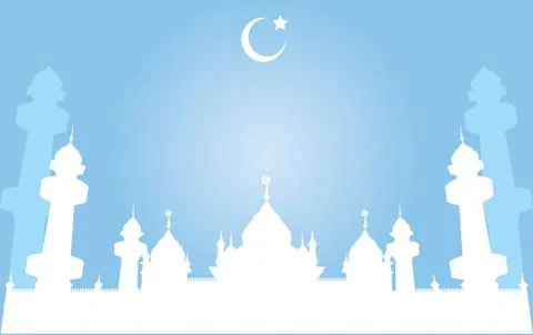 Jamiah Mosque in Pattani, Thailand, Vector Illustration Stock Illustration