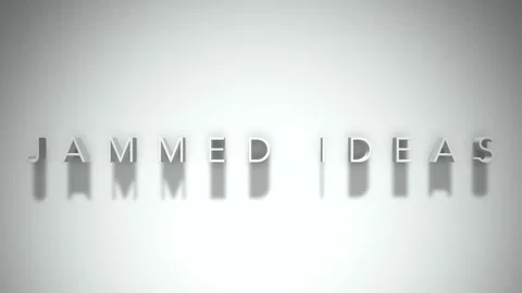 Jammed ideas  3D title animation white text on a white background Video stock 299636999