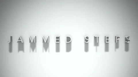 Jammed steps  3D title animation white text on a white background Stock Footage 299636992