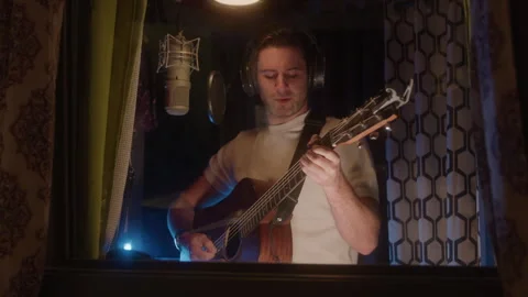 Jamming Artist Records Song In Studio Stock Footage 270311953