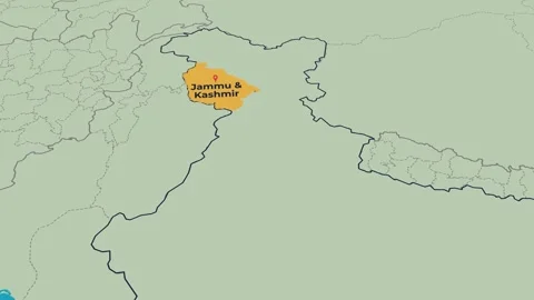 Jammu and Kashmir Map Animation Locator Zoom 4K Motion Graphic Stock Footage 341402313
