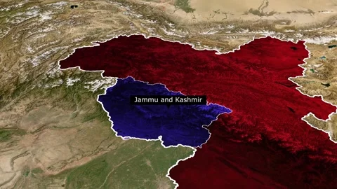 Jammu and Kashmir Map Stock Footage 299708759