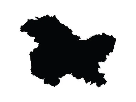 Jammu and Kashmir vector map silhouette isolated on white Stock Illustration