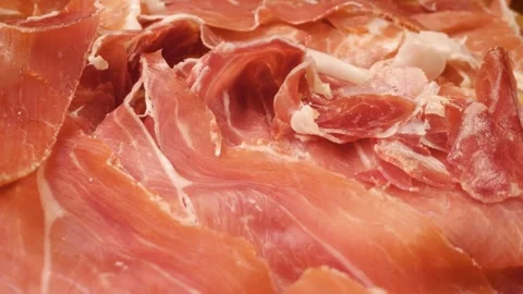 Jamon Iberico Tapas: A Close-Up of the Finest Spanish Ham Vidéo 301446332