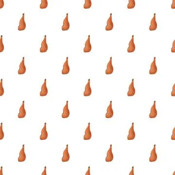 Jamon leg seamless pattern repeating traditional spanish food Stock Illustration