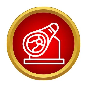 Jamon serrano leg on stand icon in red circle Stock Illustration