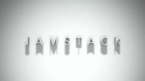 Jamstack 3D title animation with shadows on a white background Stock Footage 297273089