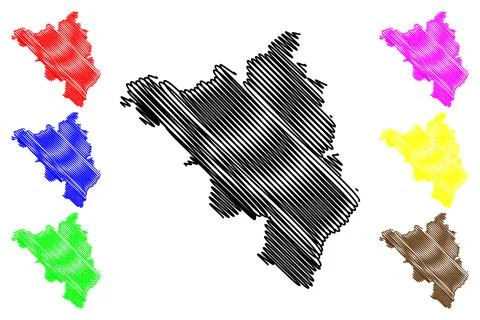 Jamui district (Bihar State, Munger division, Republic of India) map vector i Stock Illustration