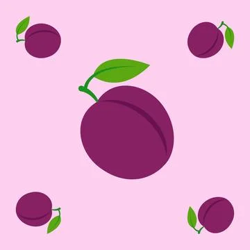 Jamun fruit seamless for pattern fabric, simple jamun fruit cute repeat in .. Stock Illustration