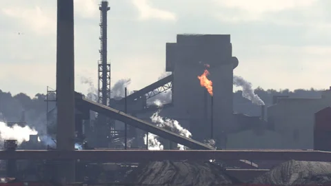 Jan, 10 2025 Hamilton Ont, Canadian steel and aluminum manufacturing industry Video stock 301709252