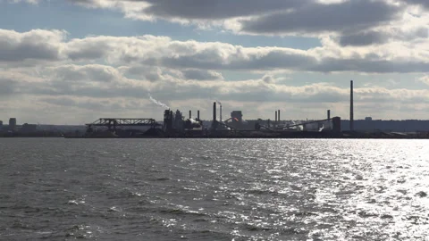 Jan, 10 2025 Hamilton Ont, Canadian steel and aluminum manufacturing industry Stock Footage 301709446