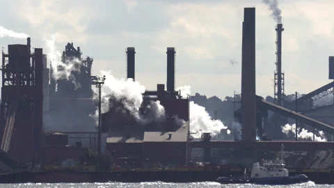 Jan, 10 2025 Hamilton Ont, Canadian steel and aluminum manufacturing industry Stock Footage 301709980
