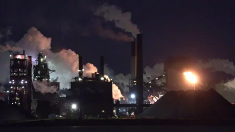 Jan, 10 2025 Hamilton Ont, Canadian steel and aluminum manufacturing industry Stock Footage 301710168