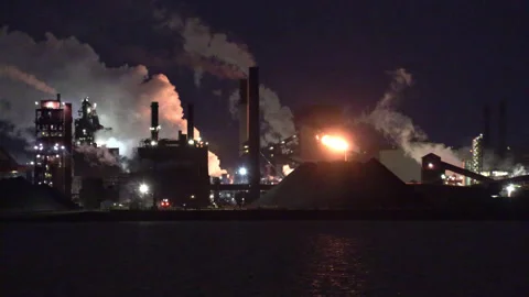 Jan, 10 2025 Hamilton Ont, Canadian steel and aluminum manufacturing industry Stock Footage 301710292