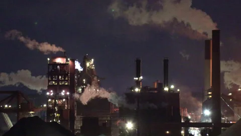 Jan, 10 2025 Hamilton Ont, Canadian steel and aluminum manufacturing industry Stock Footage 301711151