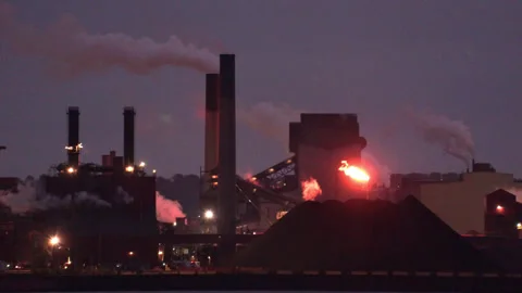 Jan, 10 2025 Hamilton Ont, Canadian steel and aluminum manufacturing industry Stock Footage 301714118