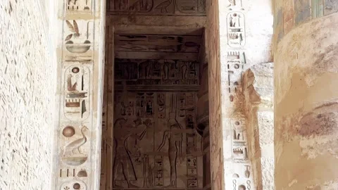 Jan 24, 2026, Egypt, Luxor: Medinet Habu, the mortuary temple of Ramesses III Stock Footage 336273439