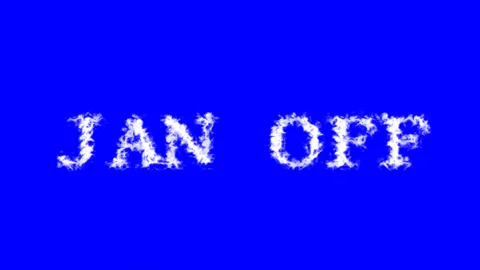 Jan Off cloud text effect blue isolated background Stock-Footage 138722023