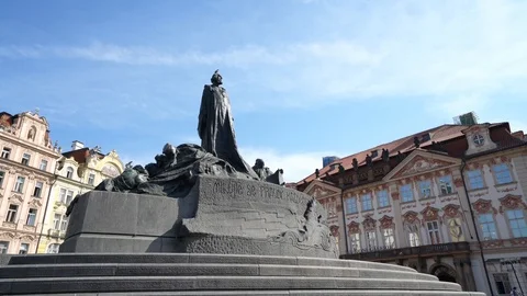 Jan Hus monument in Prague Stock Footage 90473707
