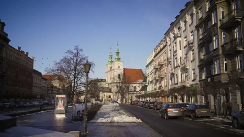 Jan Matejko Square. Grunwald Monument in Krakow. Poland 動画素材 147562381