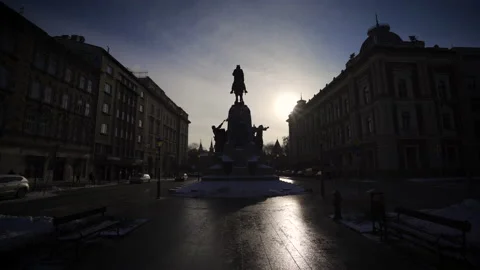 Jan Matejko Square. Grunwald Monument in Krakow. Poland Stock Footage 147567784